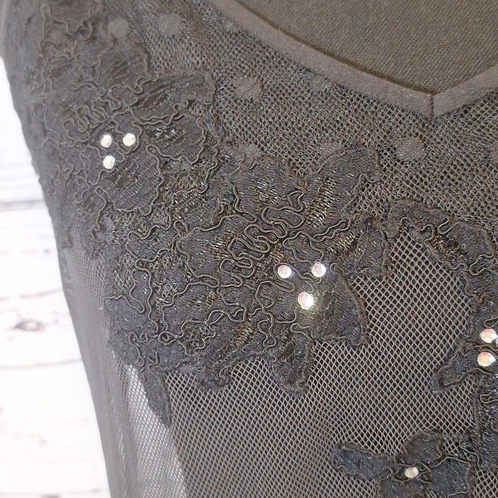 Victoria's Secret  Sheer Black Lace/Mesh Nightie sz M #1172 - Picture 4 of 8